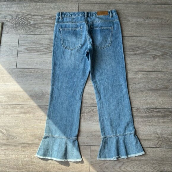 Vero Moda Ruffle Ankle Blue Jeans - Picture 11 of 14